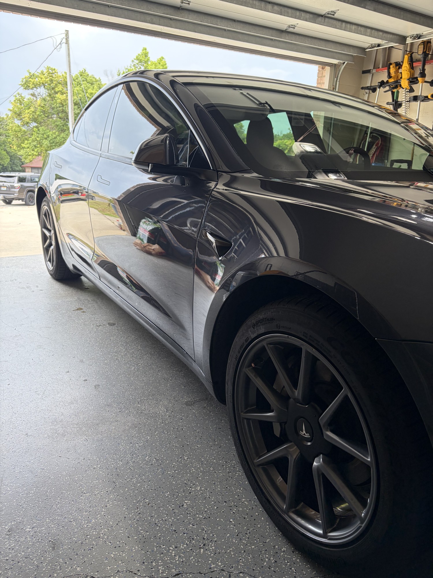 Tesla after Hornet premium hand wax